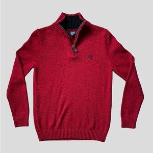 Chaps red 1/4 zip sweater